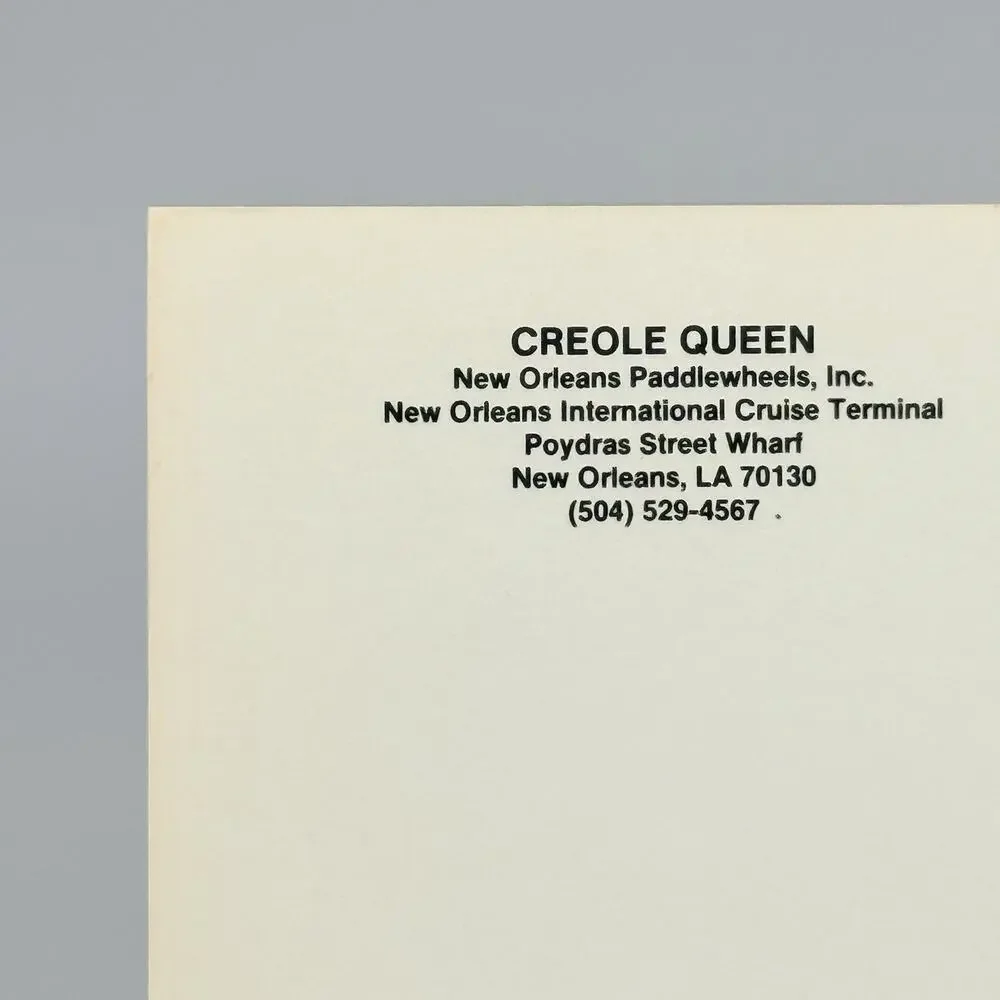 Creole Queen New Orleans Louisiana Vintage Blank Unused Postcard